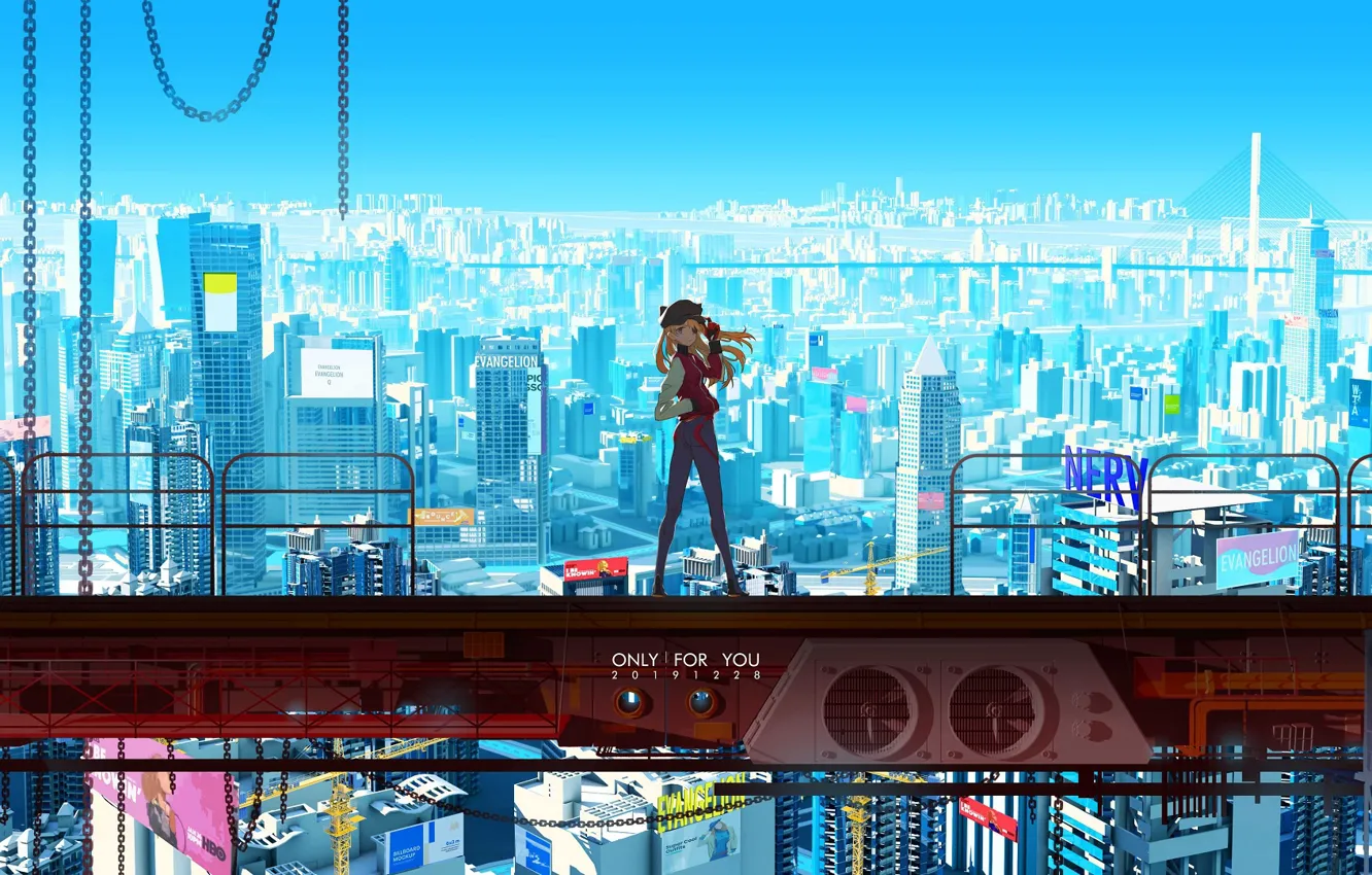 Photo wallpaper girl, the city, Evangelion, Evangelion, Evangelion 1.0: You Are (Not) Alone
