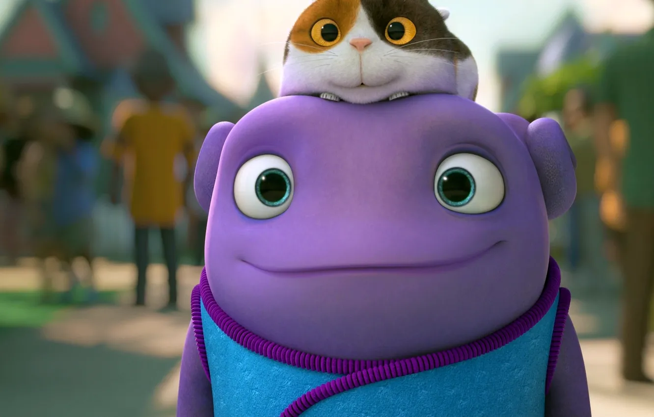 Photo wallpaper mood, cartoon, home, alien, cat, cartoon, home