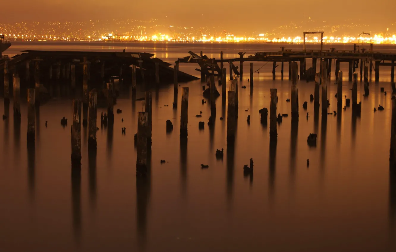 Photo wallpaper water, fog, lake