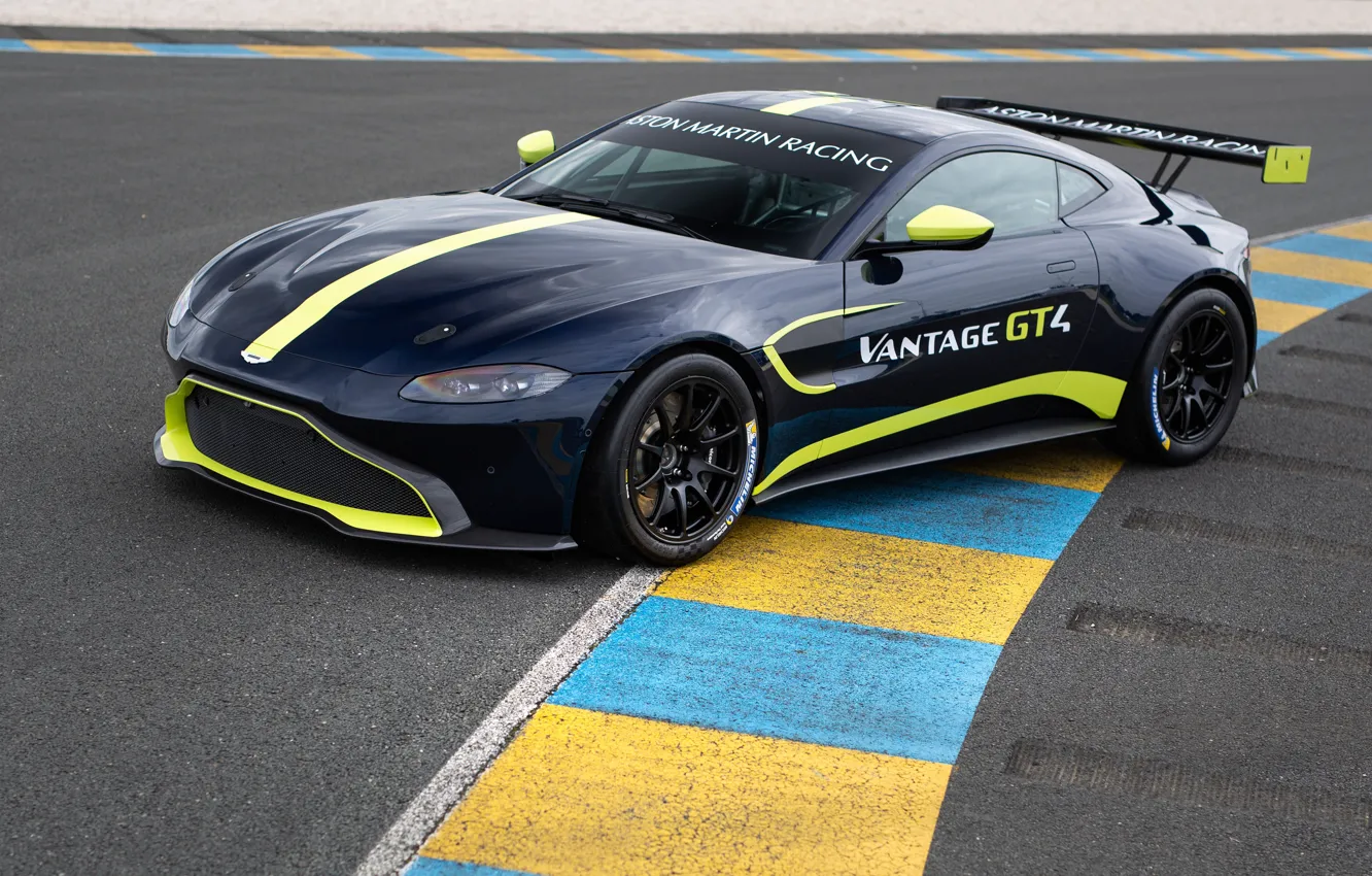 Photo wallpaper Aston Martin, Vantage, racing car, 2018, GT4