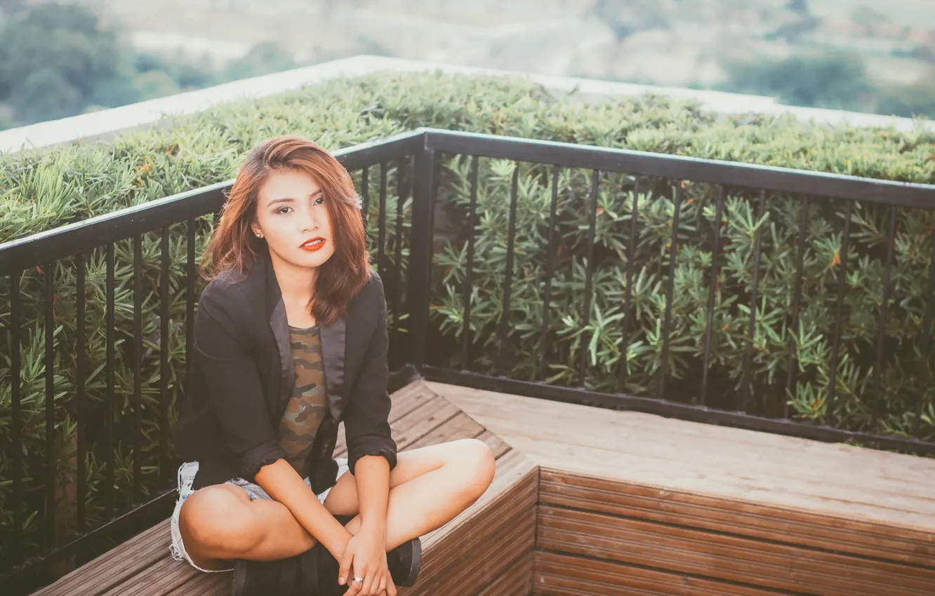 Photo wallpaper girl, pose, background