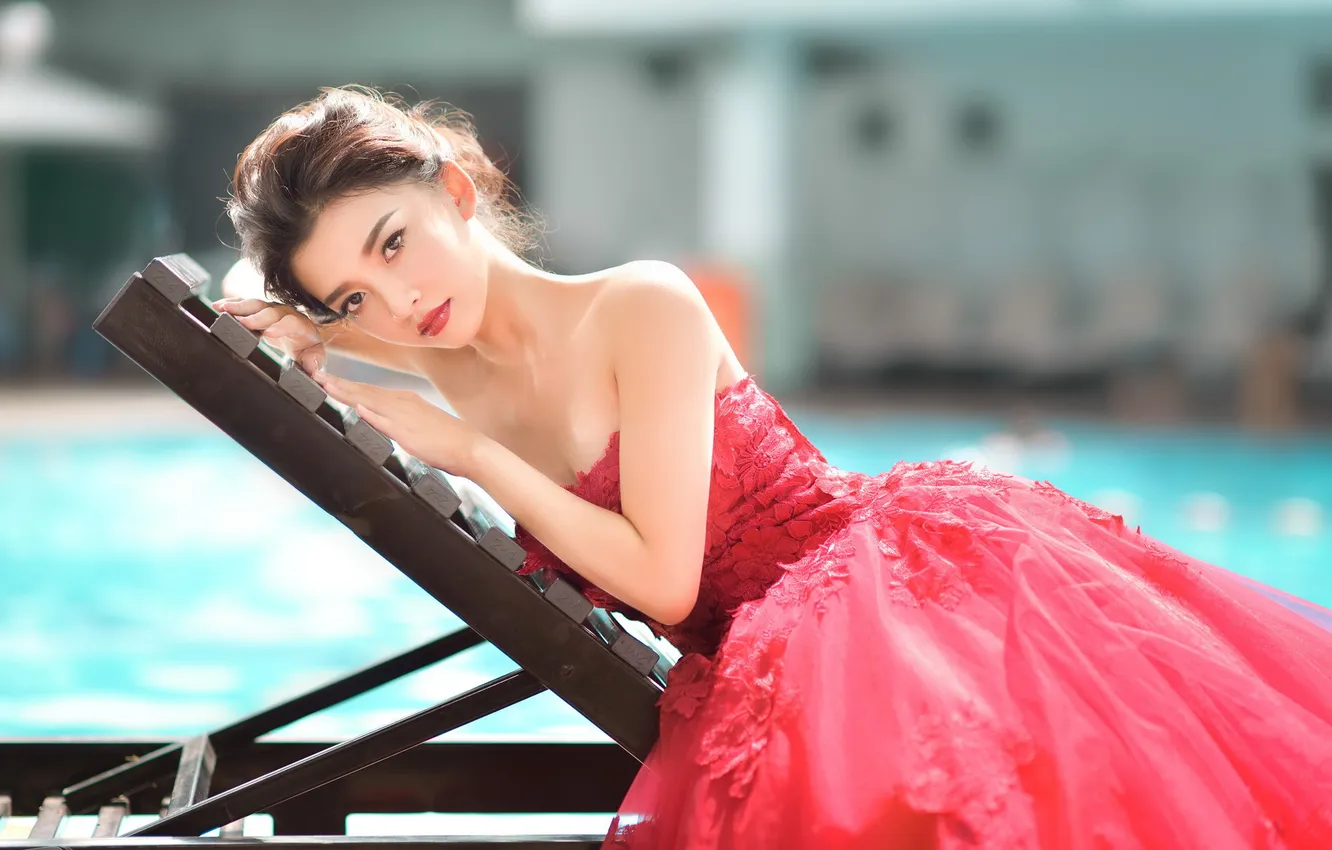 Photo wallpaper girl, pose, background