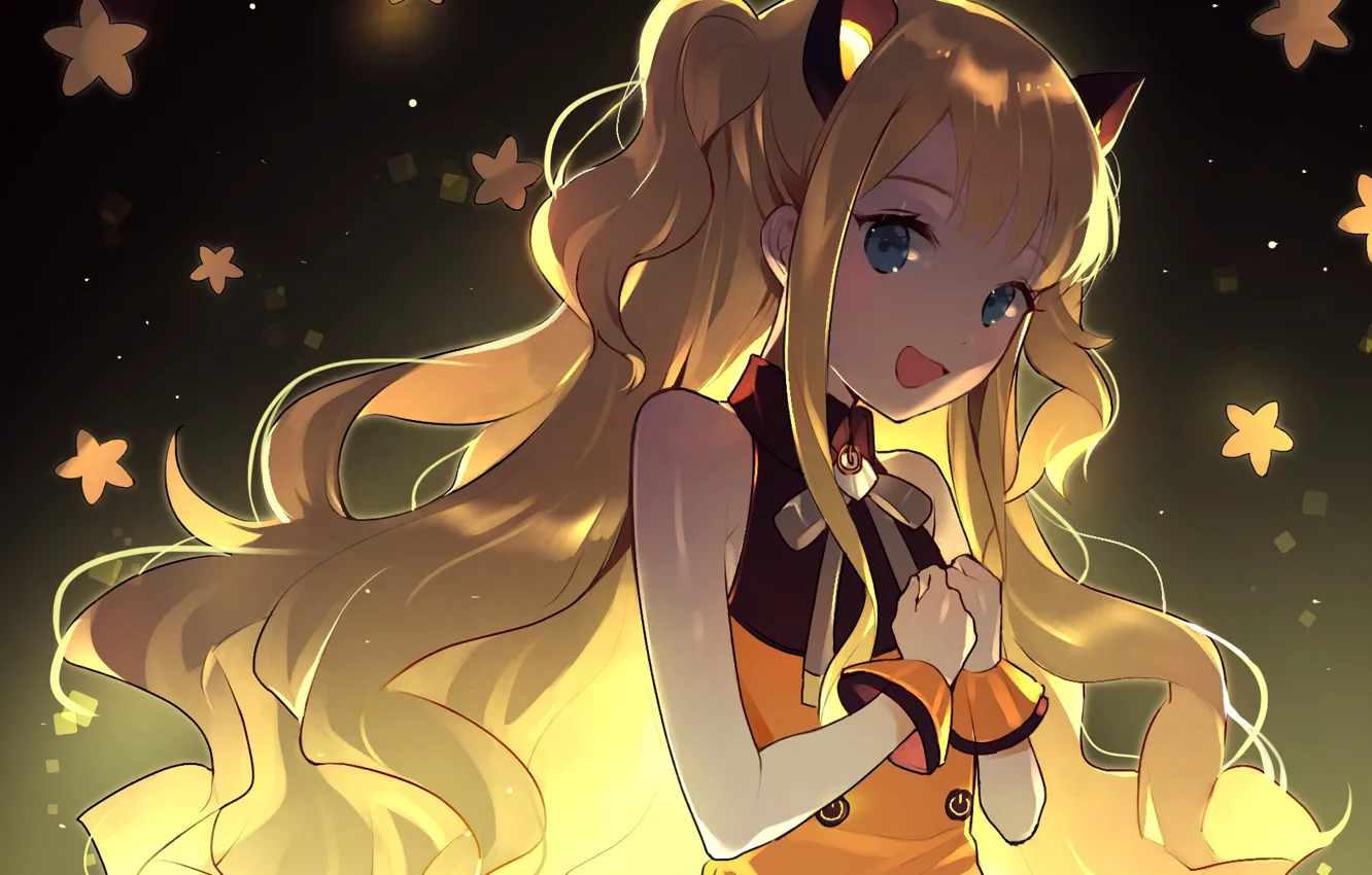 Photo wallpaper girl, background, anime, Vocaloid, cat ears