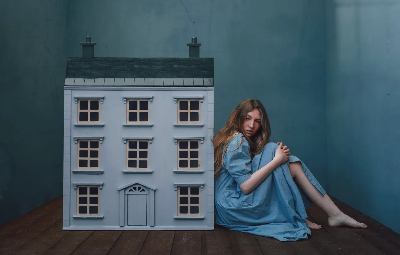 Photo wallpaper girl, house, house