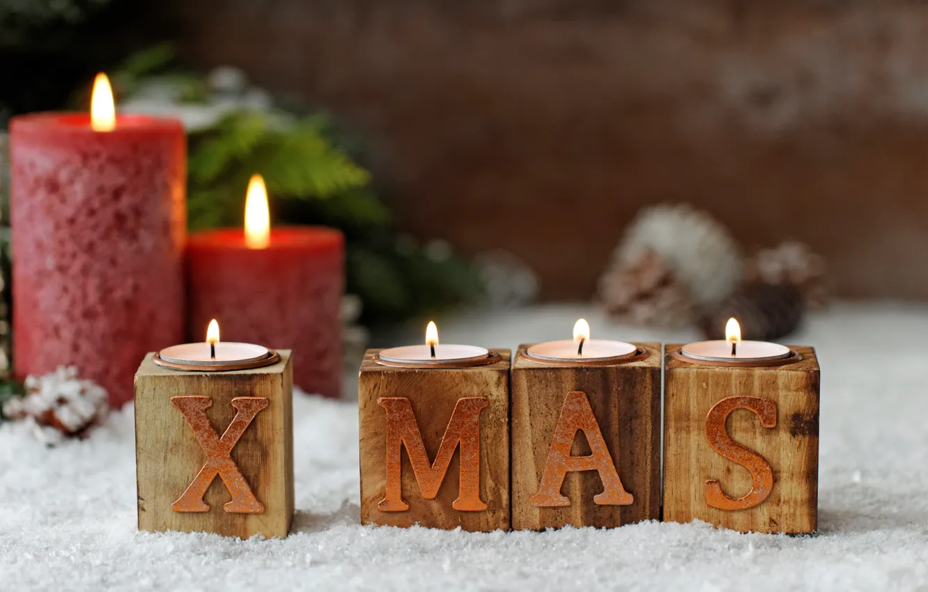 Photo wallpaper holiday, new year, candles, bumps, decor