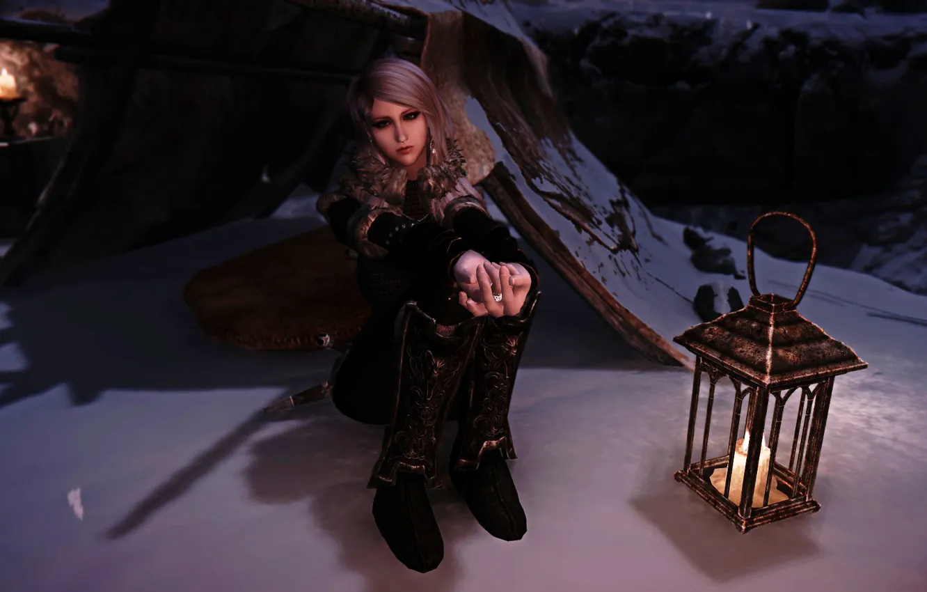 Photo wallpaper Skyrim, Nord, the elder the scoll