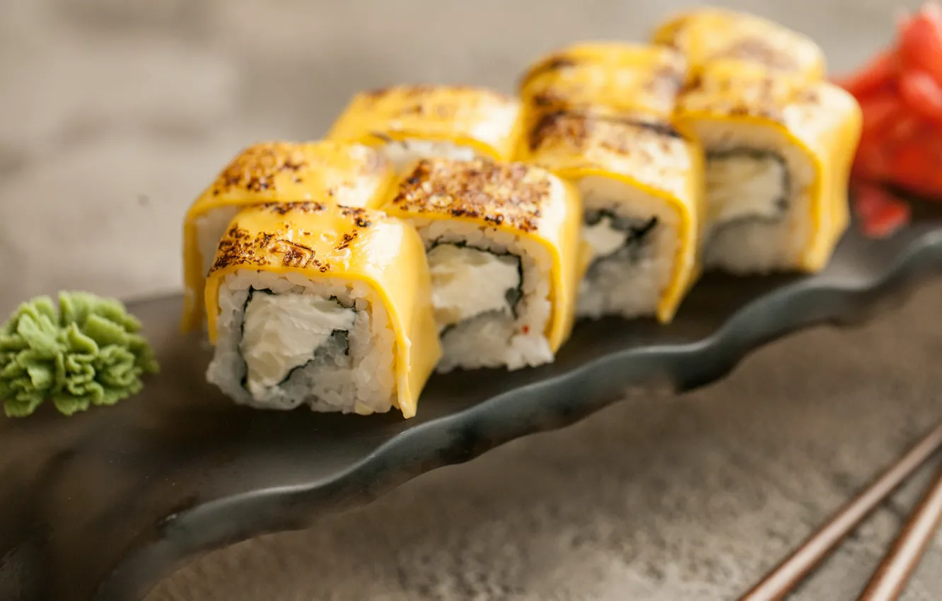 Photo wallpaper cheese, Sushi, figure