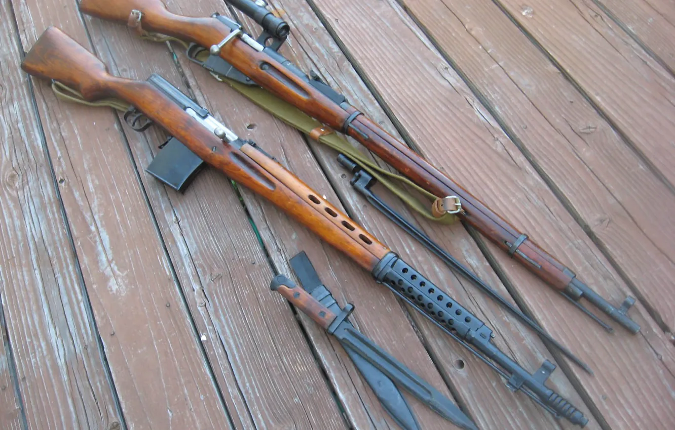 Photo wallpaper bayonets, sniper, self-loading rifle Tokarev, Mosin Nagant, normal, Rifle Mosin Nagant, SVT-40