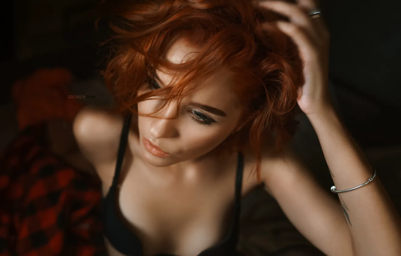 Photo wallpaper red, Alexander Drobkov-Dark, Marie Larin