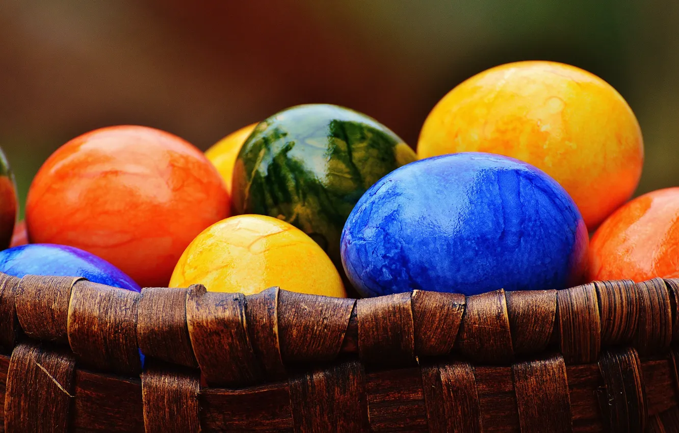 Photo wallpaper colorful, Easter, rainbow, Easter, eggs, decoration, Happy, the painted eggs