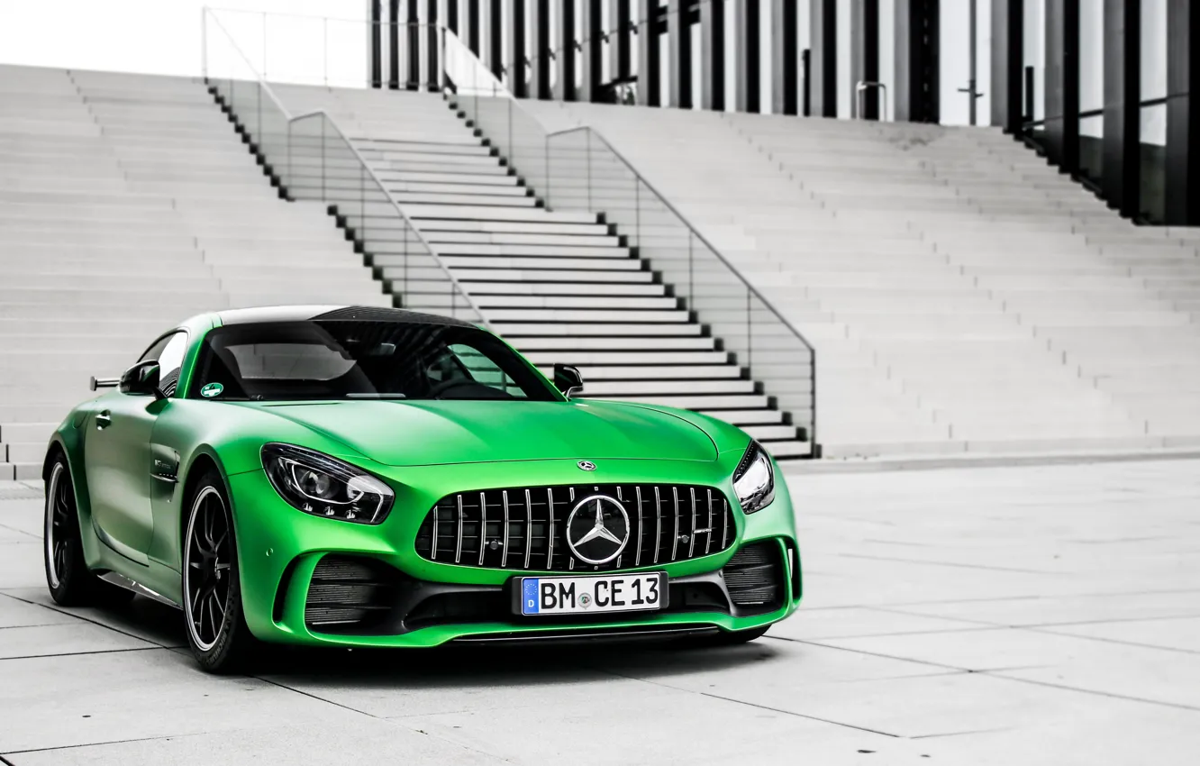 Photo wallpaper Mercedes-Benz, ladder, green, Mercedes-AMG GT