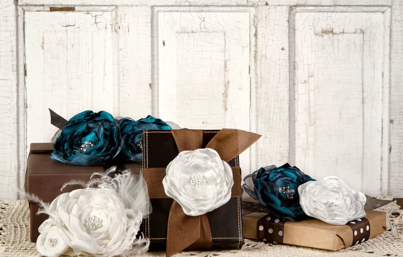 Photo wallpaper decoration, background, mood, holiday, box, gift, Wallpaper, roses