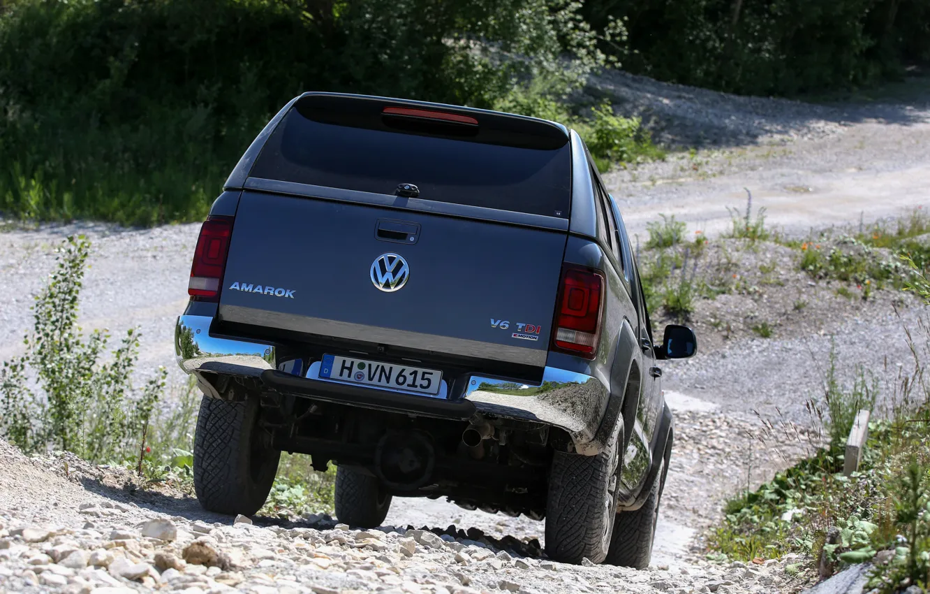 Photo wallpaper the descent, Volkswagen, pickup, Amarok, Highline, Double Cab, feed, 2016