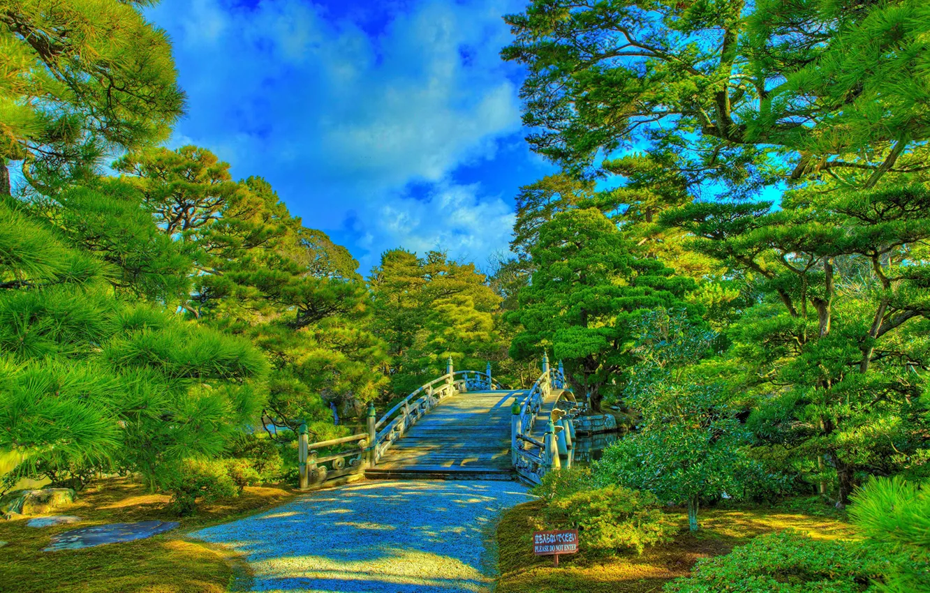 Photo wallpaper Park, photo, HDR, Japan, Kyoto, Imperial Palace gardens