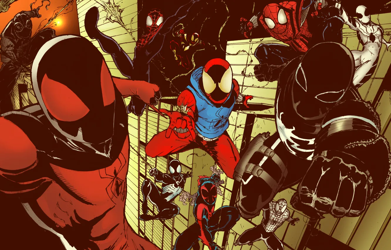 Photo wallpaper Ultimate, Spider-Man, Venom, Agent Venom, Ben Reilly, Iron Spider, Black, FF4