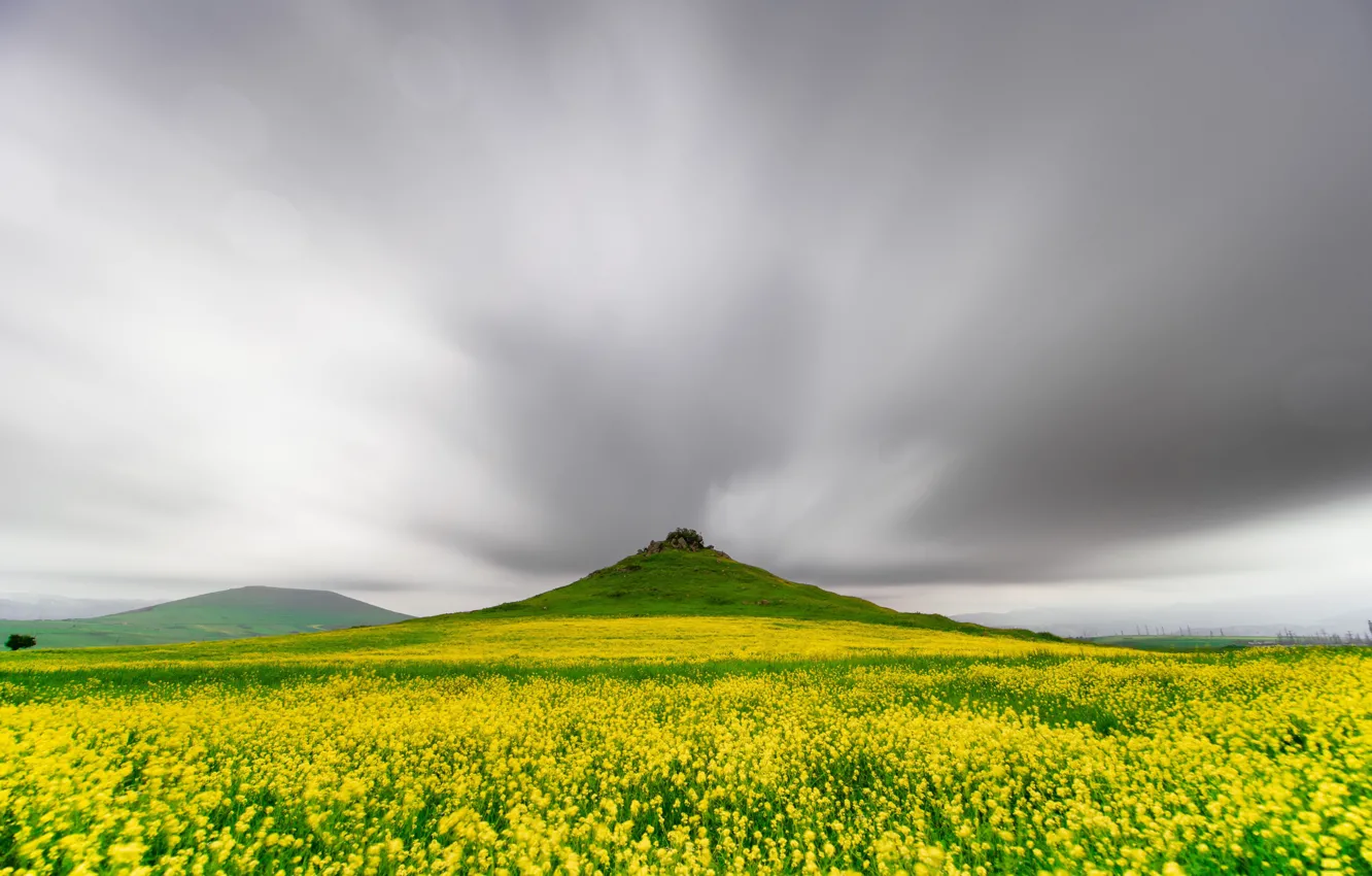 Photo wallpaper mountains, spring, meadow, Armenia