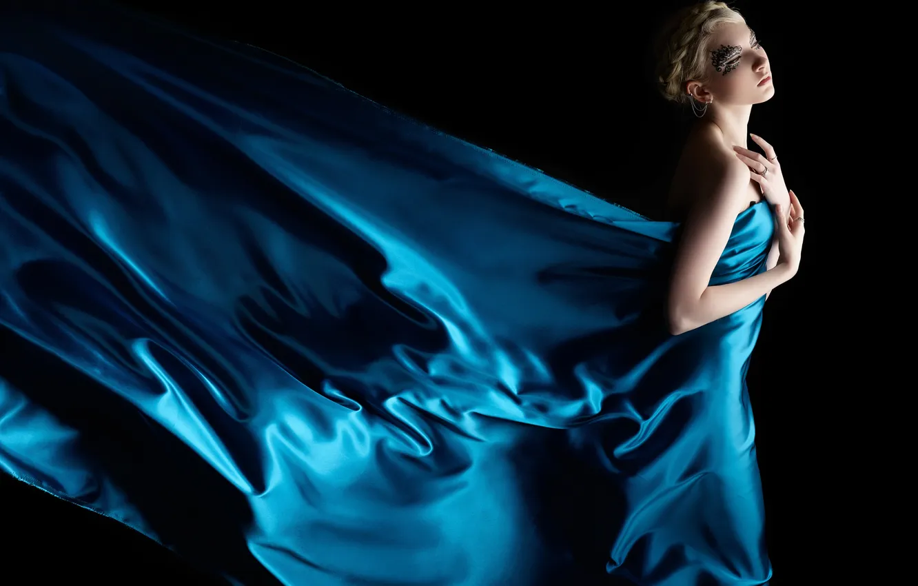 Photo wallpaper Concept, wallpaper, girl, hot, sexy, sad, blue, art