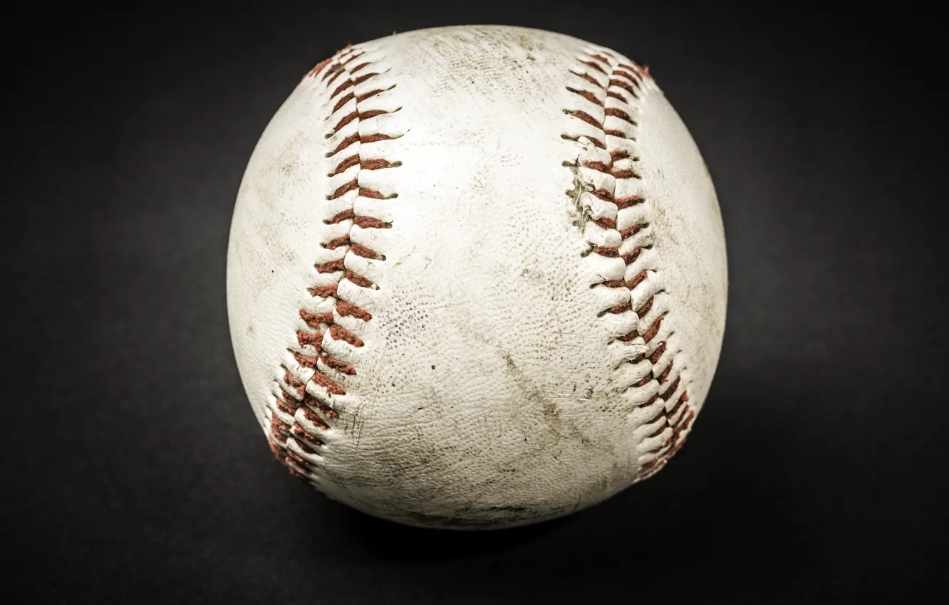 Photo wallpaper white, leather, ball, baseball, stitches