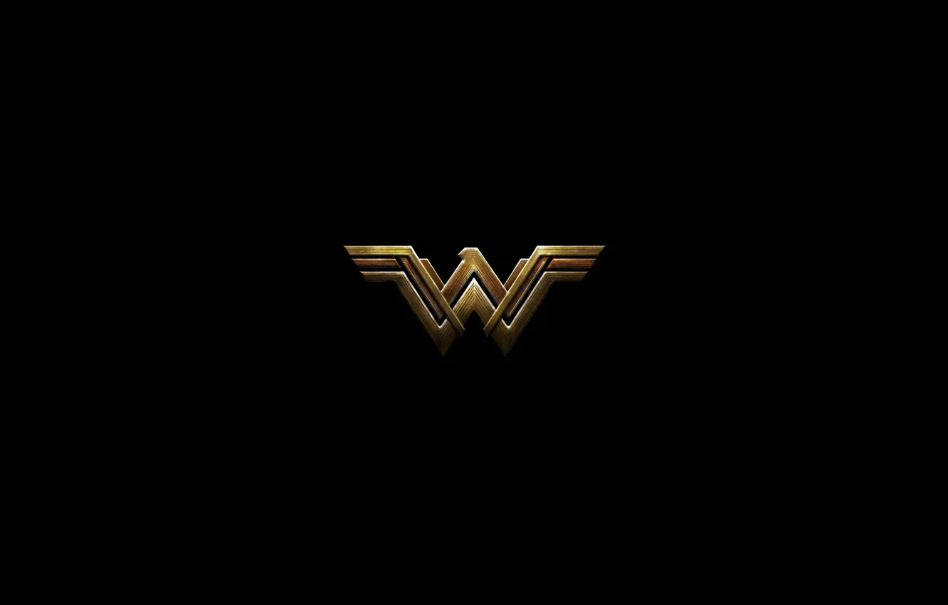 Photo wallpaper cinema, red, logo, Wonder Woman, black, yellow, movie, hero