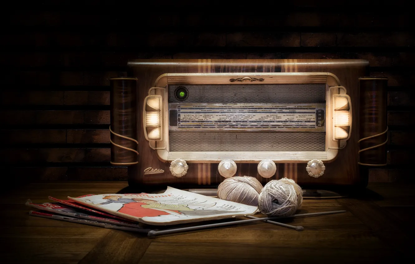 Photo wallpaper radio, journal, receiver