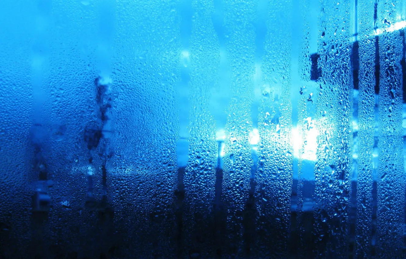 Photo wallpaper glass, water, drops, moisture, pair, streaks