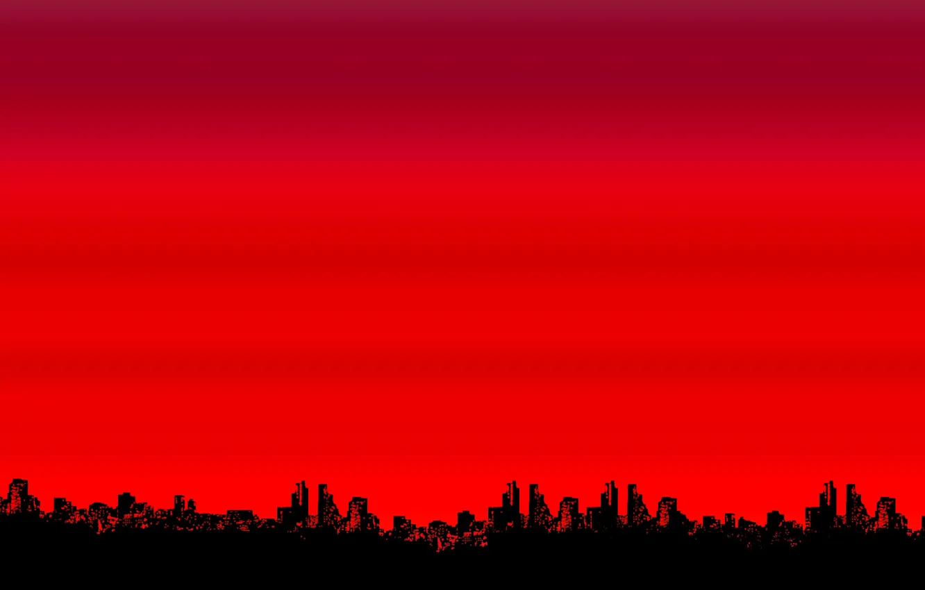 Photo wallpaper the city, home, silhouette, glow