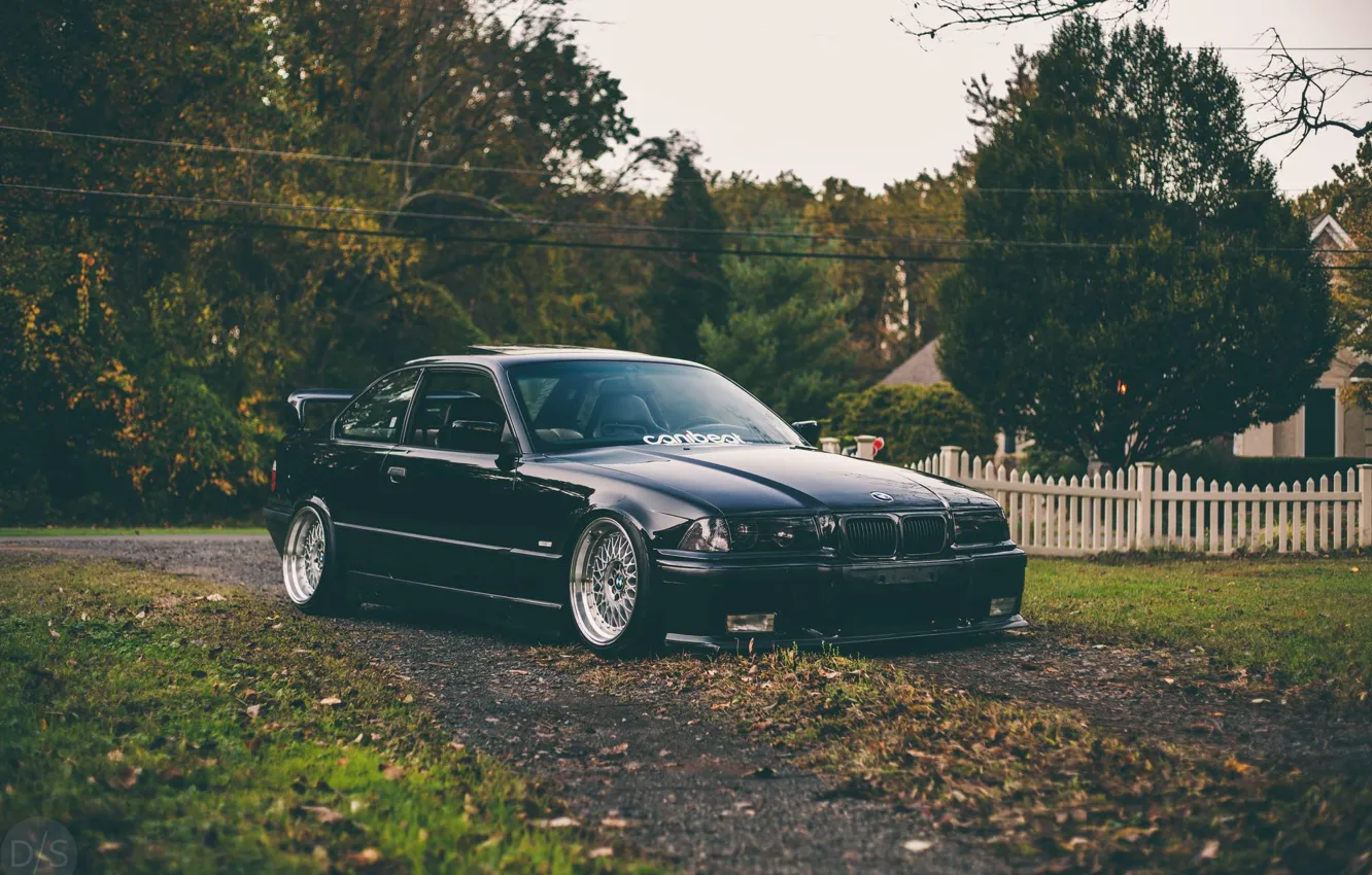 Photo wallpaper BMW, black, Coupe, series, E36