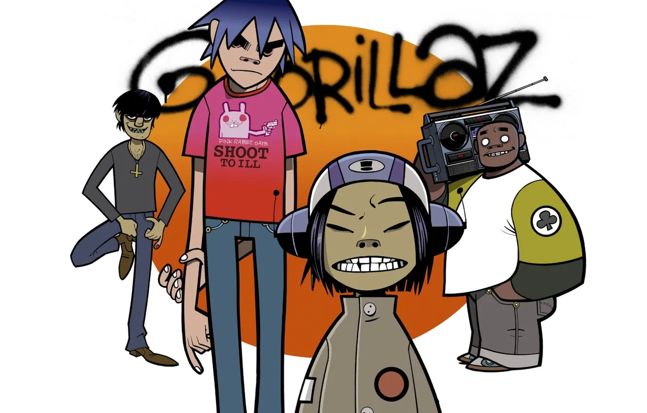 Photo wallpaper music, group, grafiti, Russel, gorillaz, readers., noodle, Russell