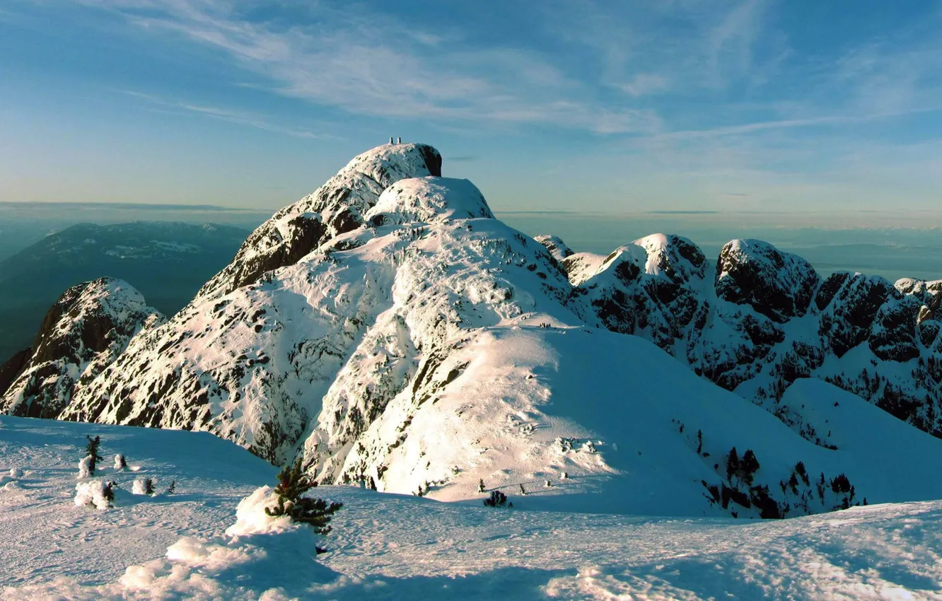 Photo wallpaper winter, snow, mountains