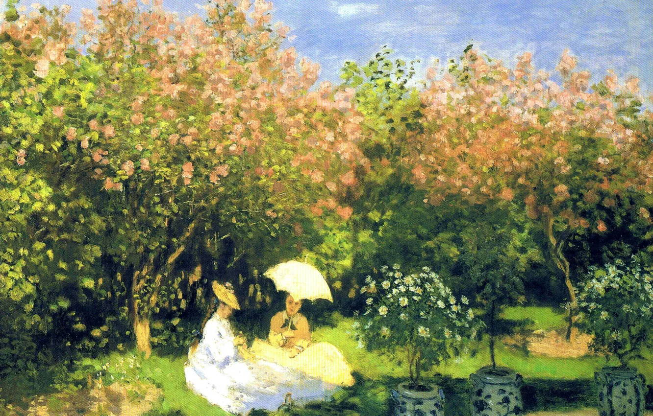 Photo wallpaper landscape, picture, Garden, Claude Monet