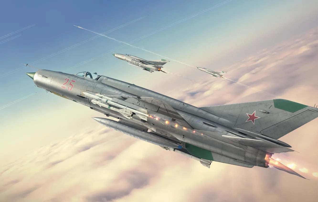 Photo wallpaper Interceptor, KB MiG, MiG-21bis, Frontline fighter