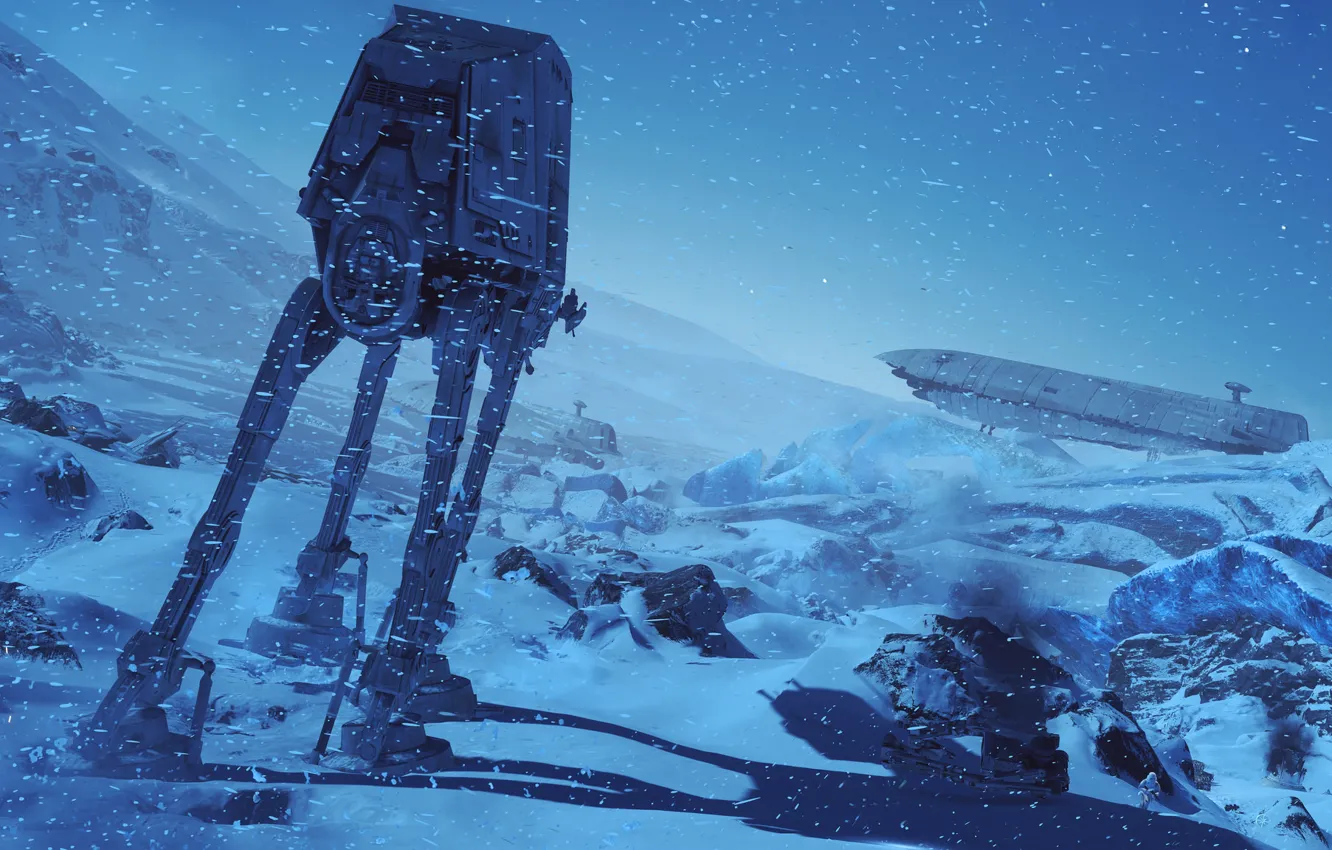 Photo wallpaper winter, snow, Electronic Arts, star wars battlefront