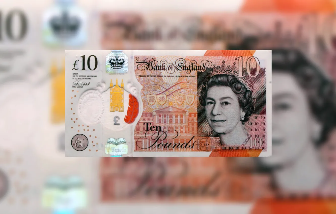 Photo wallpaper England, Bills, Money, Currency, 10, Banknotes, Finance, Cash