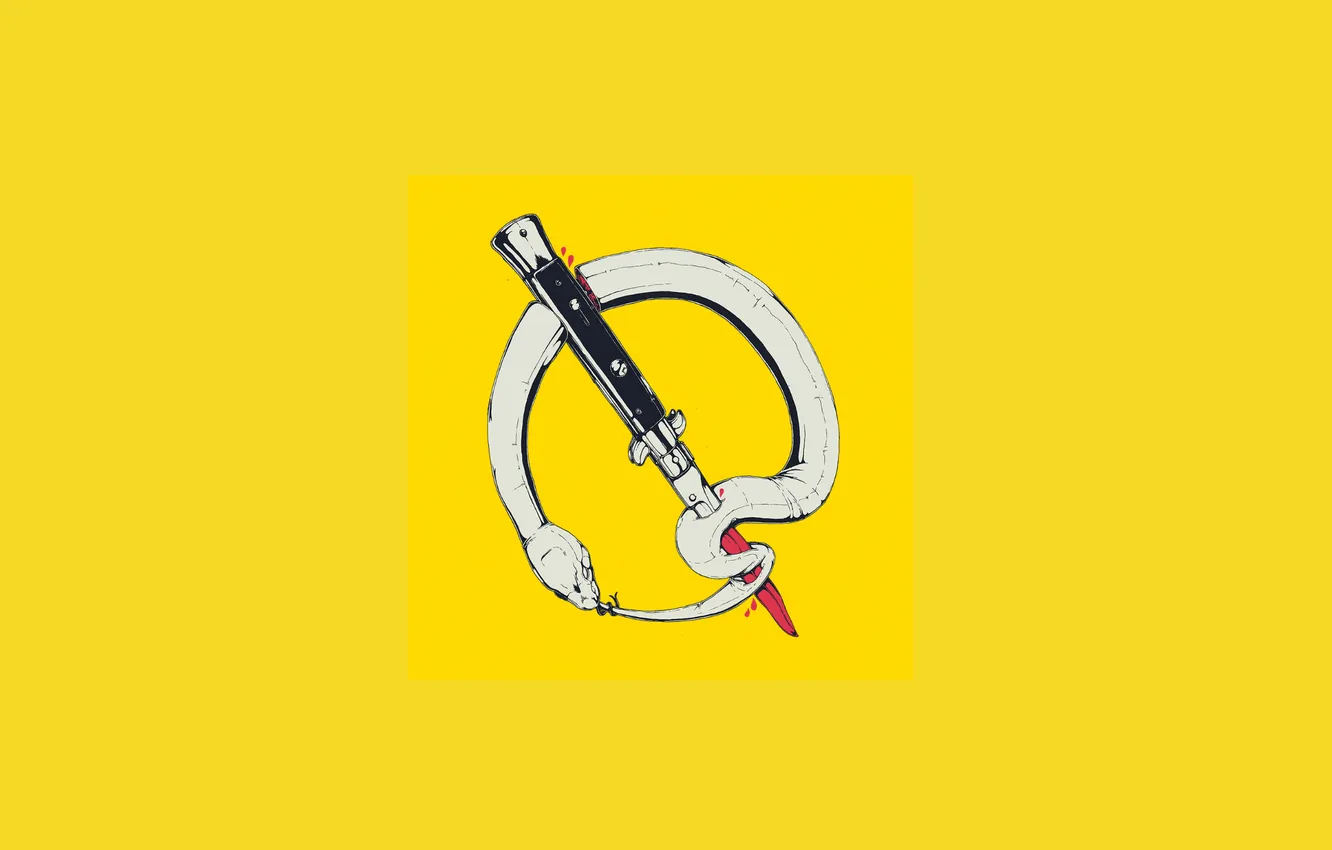 Photo wallpaper snake, knife, Snake, knife, stiletto, Switchblade, Boneface