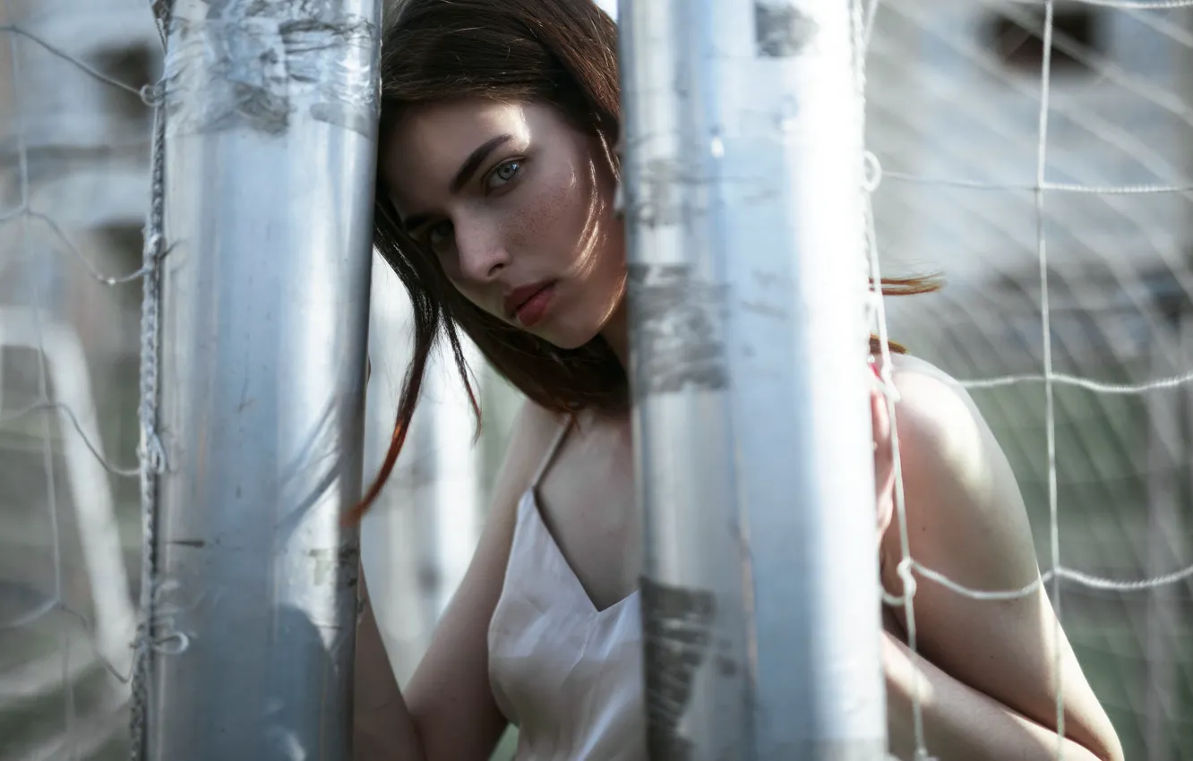 Photo wallpaper girl, freckles, Velvet Morris, Nastya Kharkevich
