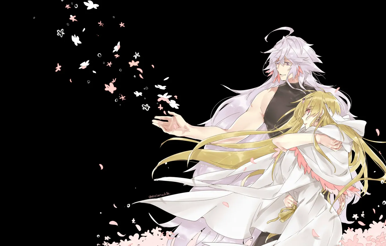 Photo wallpaper night, petals, Merlin, Fate / Grand Order, The destiny of a great campaign