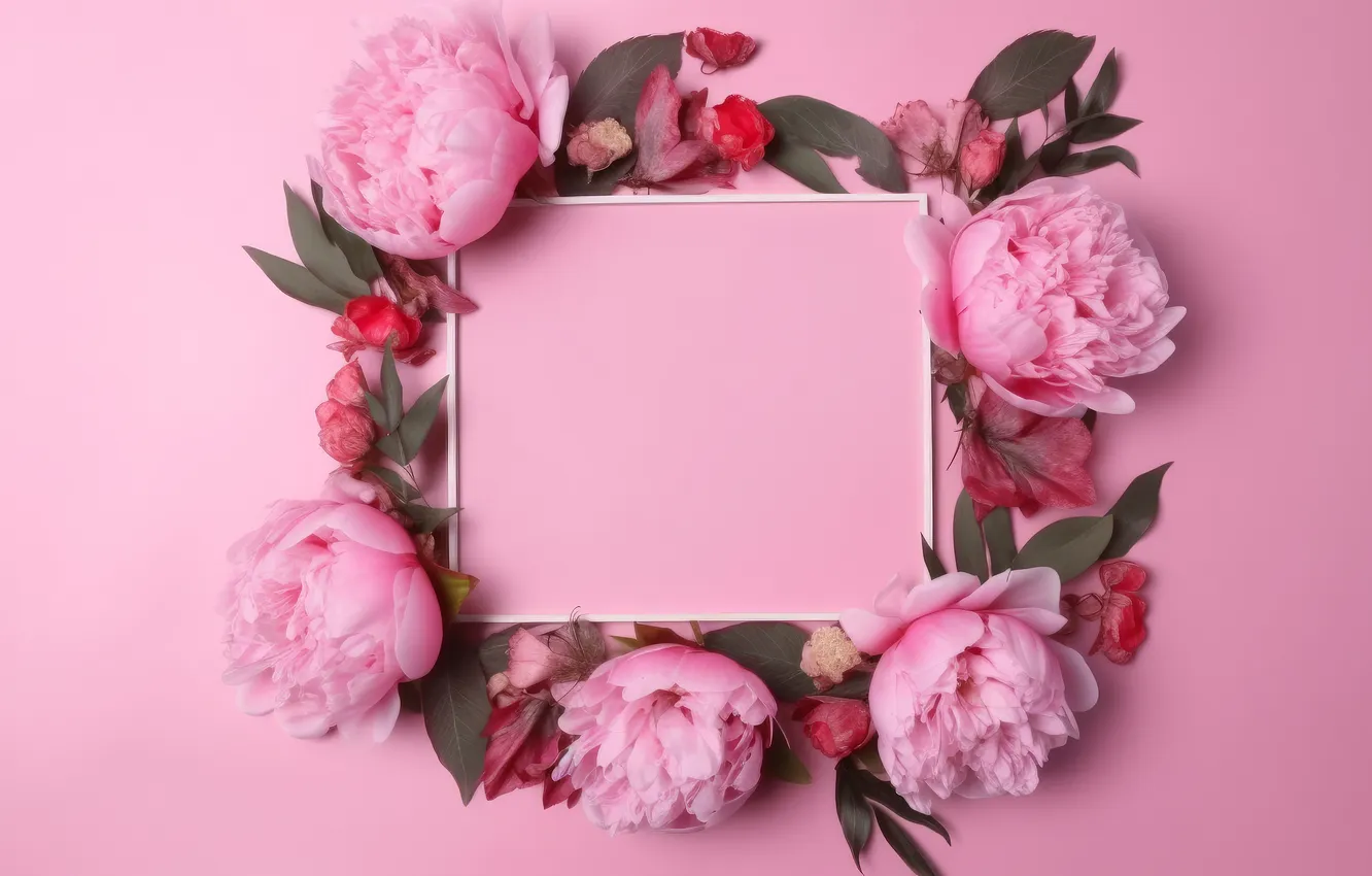 Photo wallpaper birthday, Valentine's day, flowers, universal holiday background, holiday, bouquet, AI art, pink background