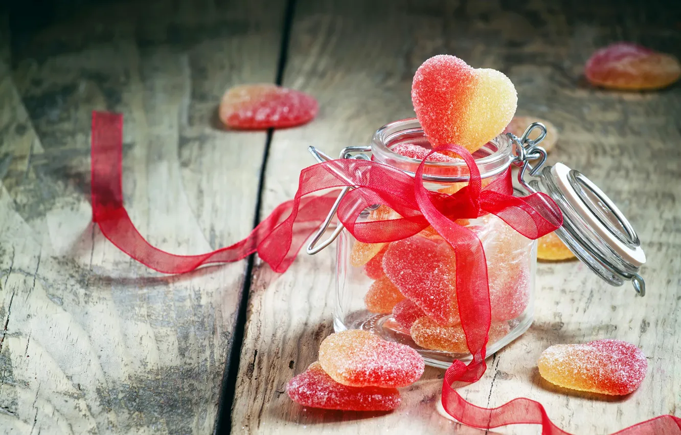 Photo wallpaper heart, Bank, sweet, marmalade