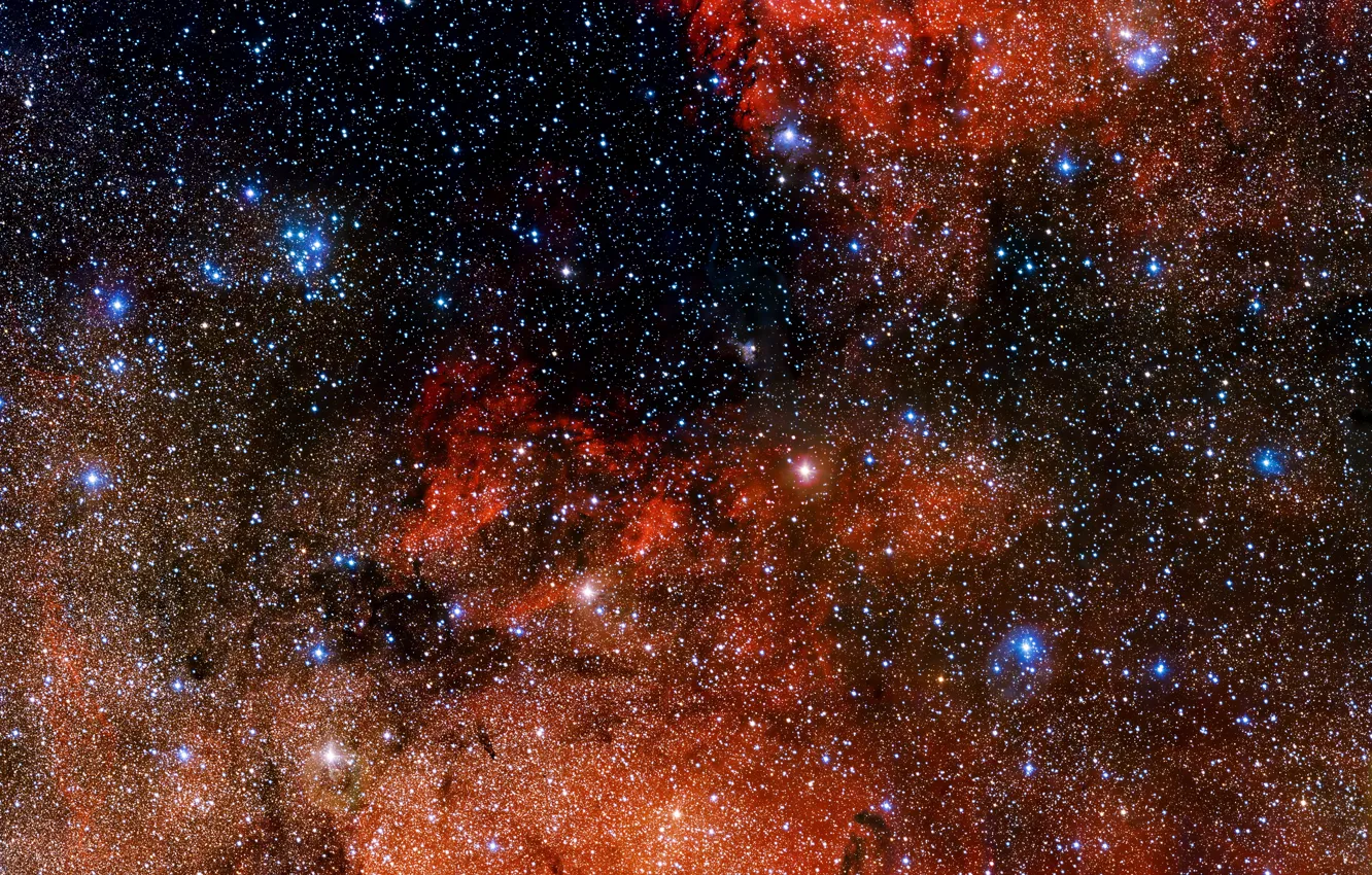 Photo wallpaper Nebula, Constellation Sagittarius, VLT Survey Telescope, Open star cluster, Messier 18, Star cluster