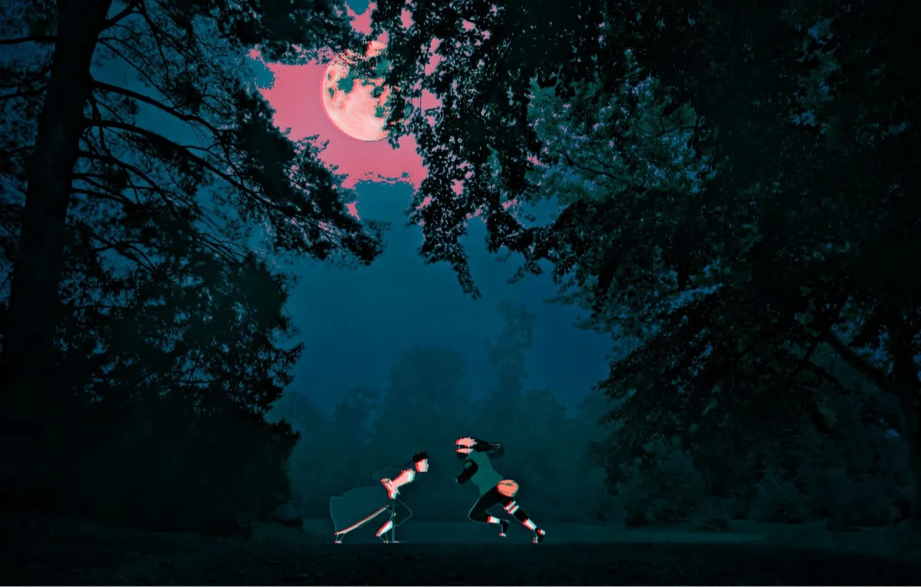 Photo wallpaper Naruto, anime, Obito vs Kakashi