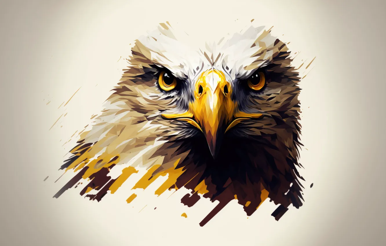 Photo wallpaper bird, eagle, digital art, AI art