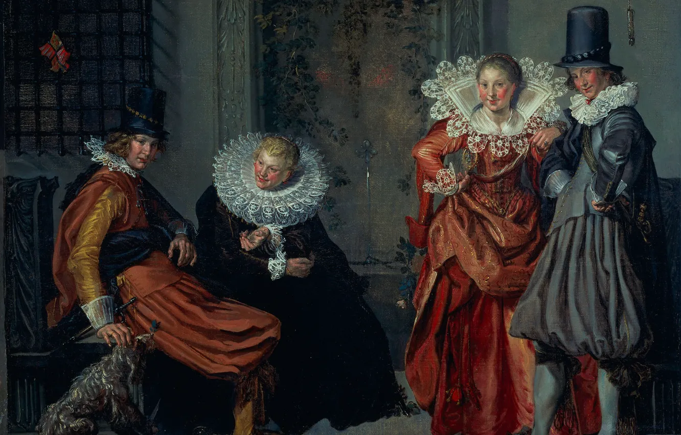 Photo wallpaper picture, genre, The Stage Of Courtship, Willem Buytewech