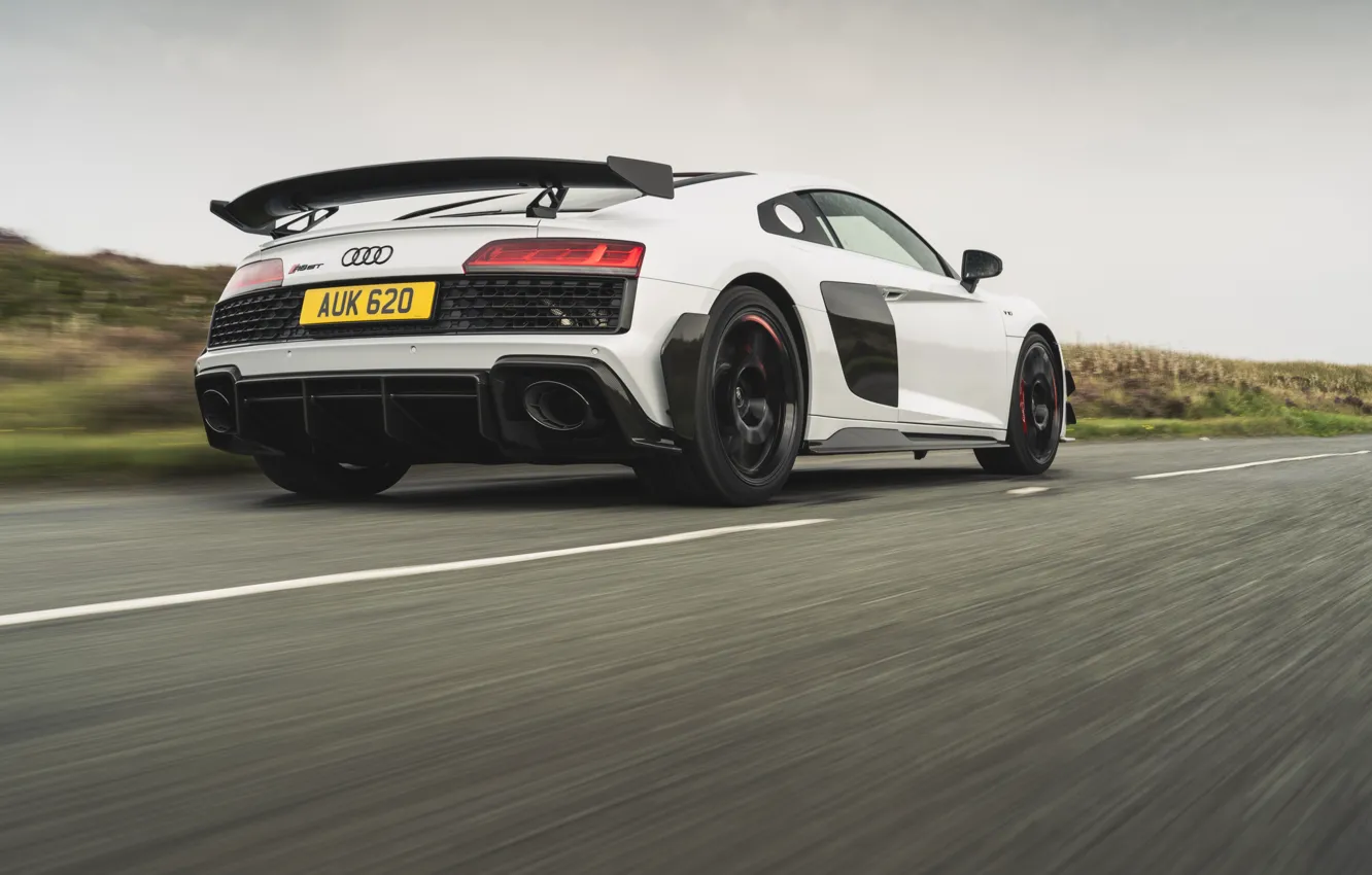 Photo wallpaper Audi, road, speed, R8, Audi R8 Coupe V10 GT RWD