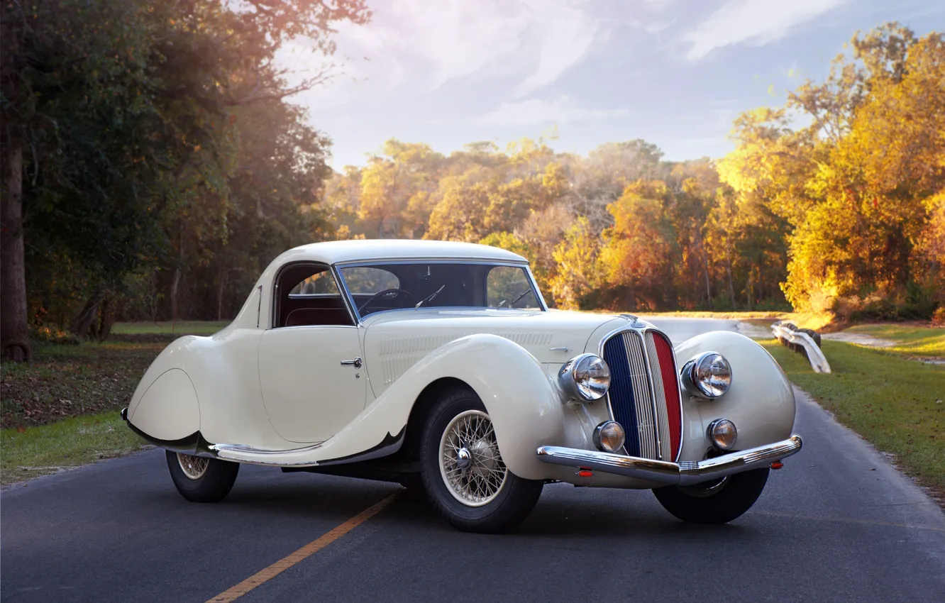 Photo wallpaper Coupe, Retro, Delahaye 135 MS