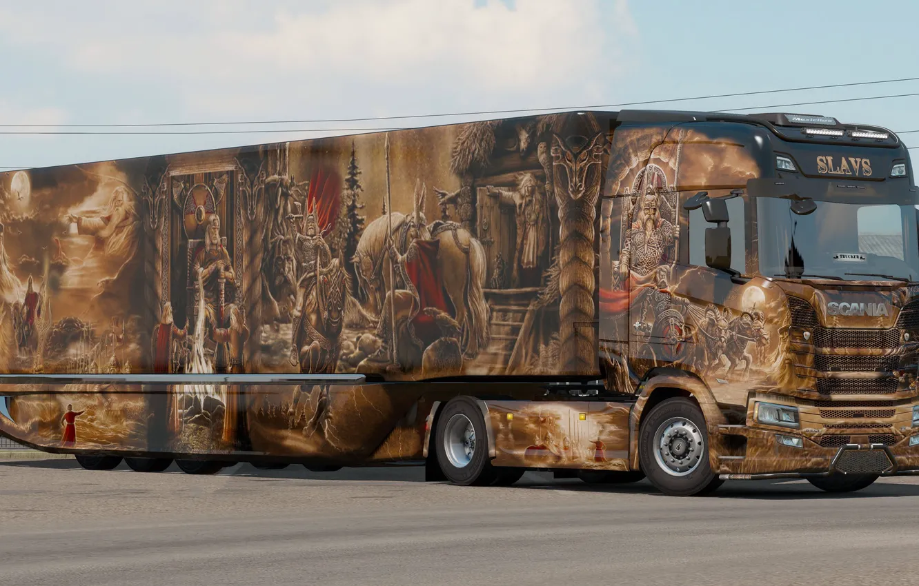 Photo wallpaper truck, airbrushing, Scania, Simulator 2, Euro Truck