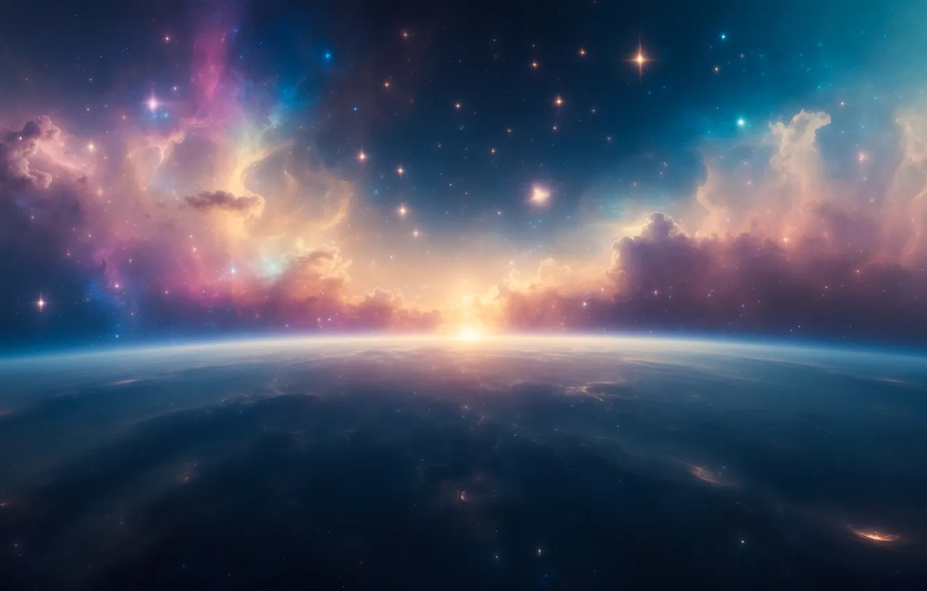 Photo wallpaper space, the universe, planet, galaxy, AI art, neural network