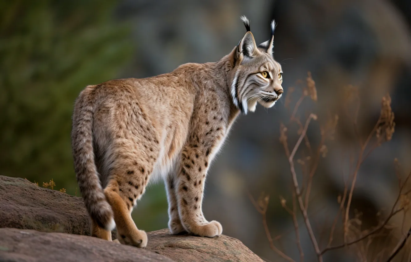 Photo wallpaper face, portrait, lynx, digital art, AI art, The Art of Artificial Intelligence, neural network