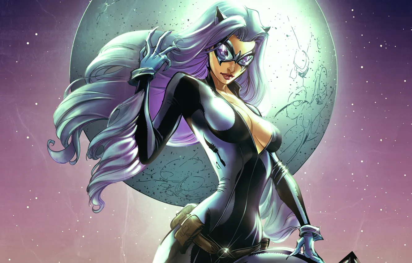 Photo wallpaper the moon, Marvel Comics, black cat, Felicia Hardy, black cat