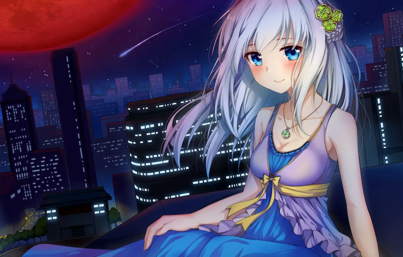 Photo wallpaper Girl, Night, The city, Cameta