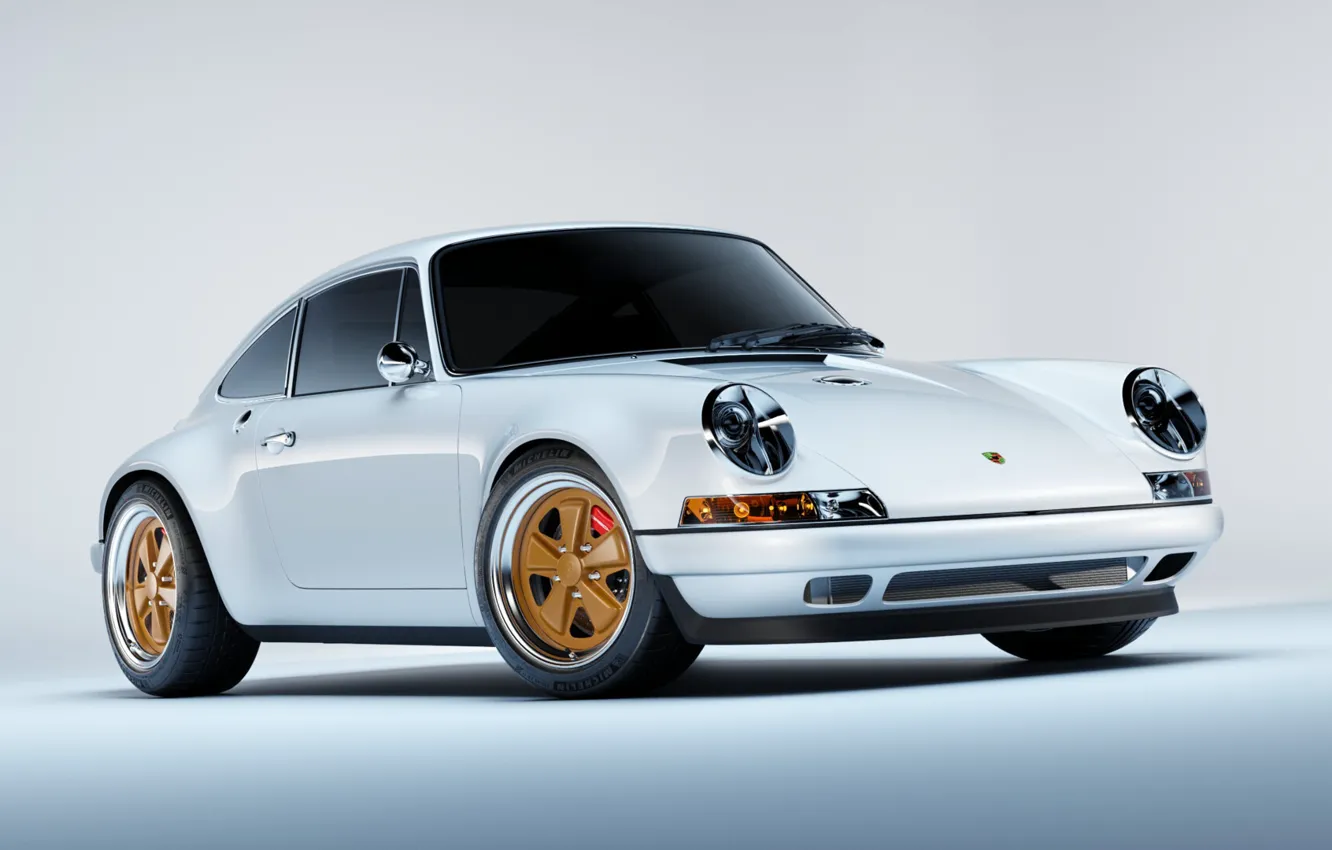Photo wallpaper car, machine, auto, white, rendering, 911, Porsche, Porsche 911